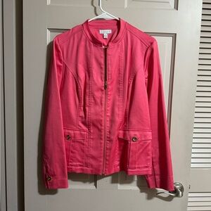 Women's Charter Club Pink Zip Up Jacket Size 10